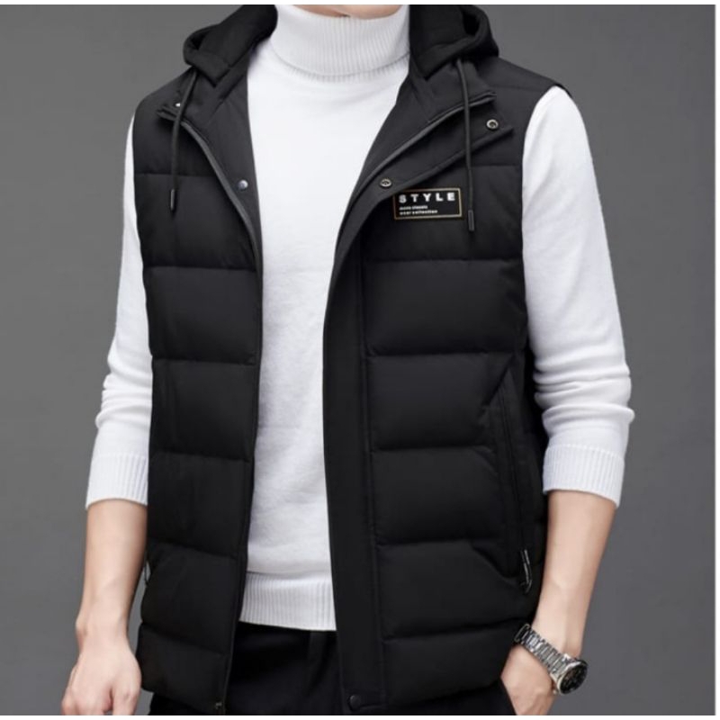 Rompi Pria Vest Puffer / Rompi Pria Casual / Rompi parasut Tebal Pria Windproof / Rompi Tebal Pria
