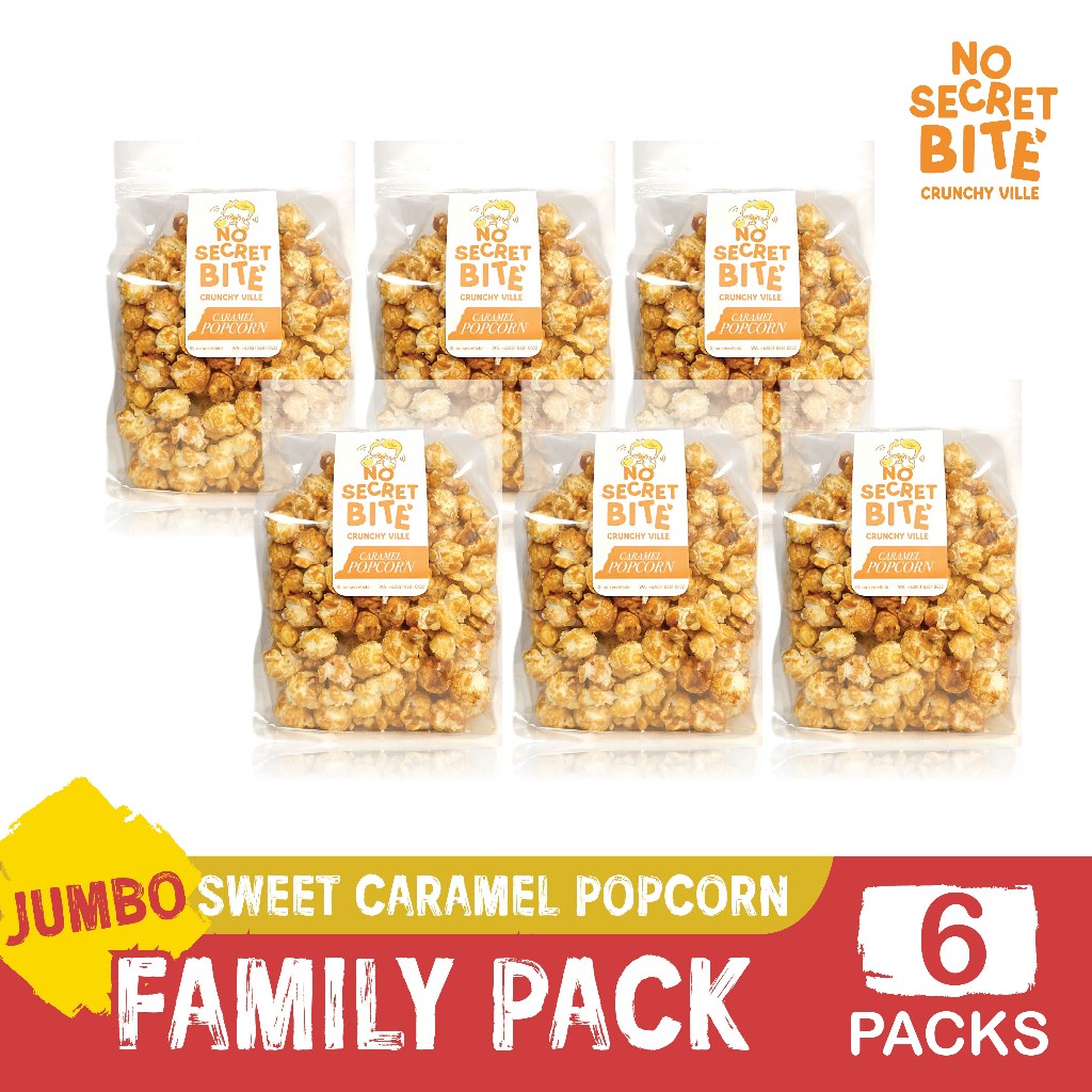 

NO SECRET BITE - Makanan Ringan Snack Jagung Pop Corn Caramel JUMBO FAMILY PACK 6x100g