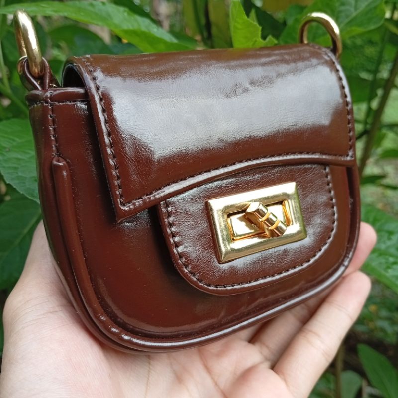 Tas koin mini selempang wanita selempang dress bag baby Pearl wanita hampers anak wallet tali ulir r
