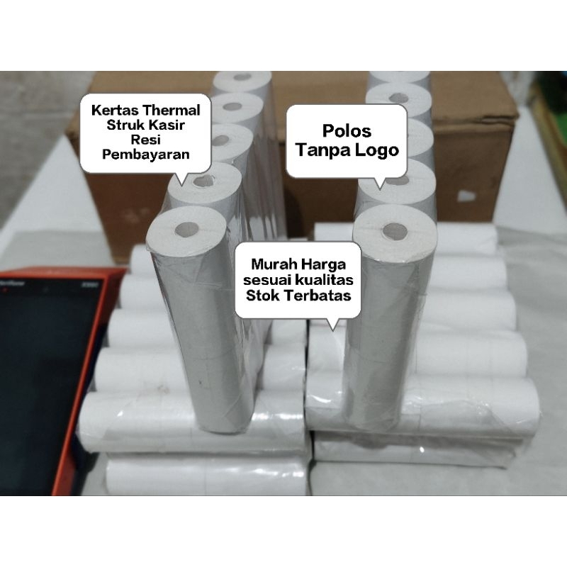STRUS KASIR POLOS TANPA LOGO, STRUK BRILINK MESIN PRINTER BLUETOOTH STRUK THERMAL 57 mm x 30 mm