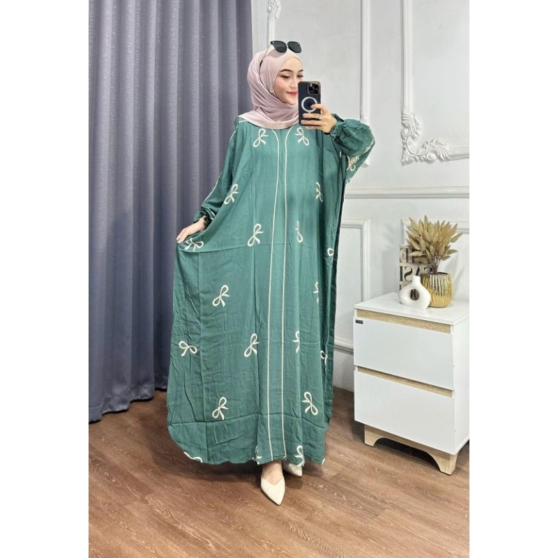 KAFTAN GAMIS BATIK CAP KAIN RAYON PREMIUM BUSUI WANITA KEKINIAN
