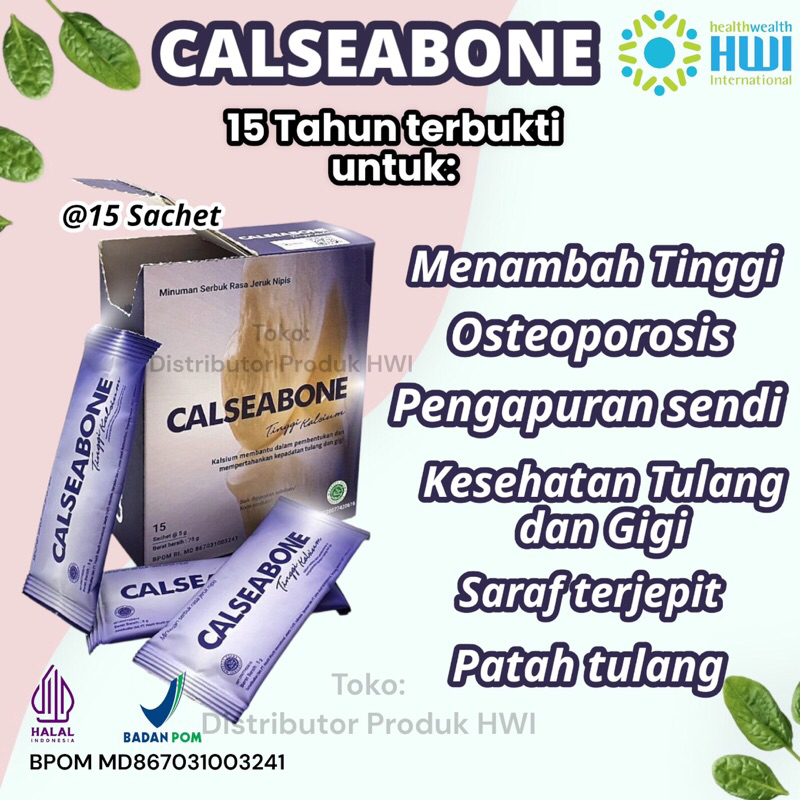 

CALSEABONE HWI Original Asli 15 Sachet - Calseabone Kalsium Alga Merah Suplemen Peninggi Badan Kesehatan Tulang