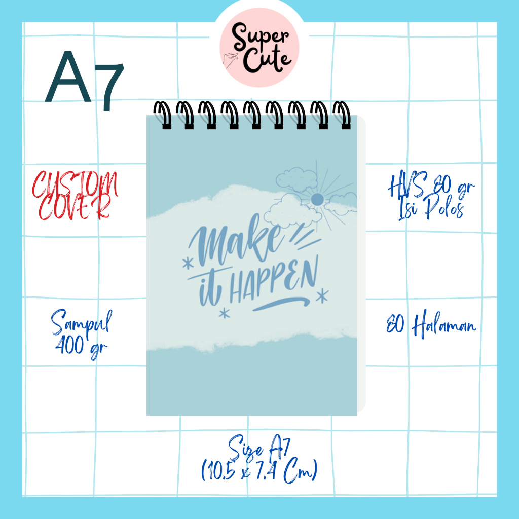 

Super Cute A7 Note Book Custom Cover Make It Happen
