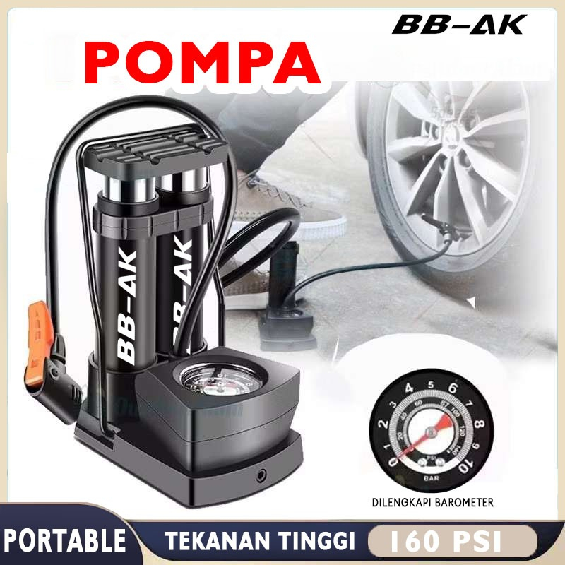 DMS Pompa Angin Kaki/Pompa Kaki/Pompa Ban Mini Foot Pump Portable High Pressure Pompa Angin Kaki
