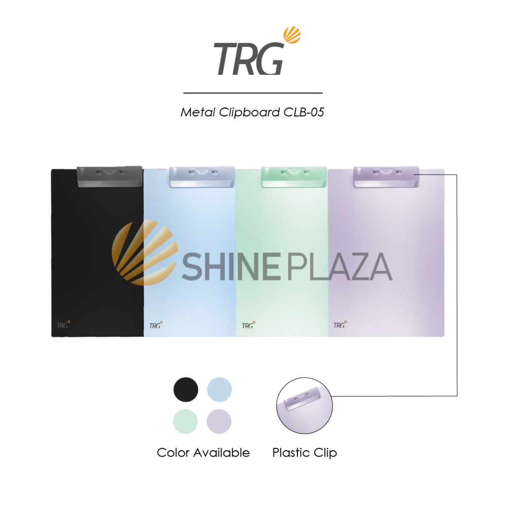 

TRG Metal Clipboard Pastel Color F4 CLB-05 - Papan Dada Besi Jalan Ujian Clip Board Folio TRG