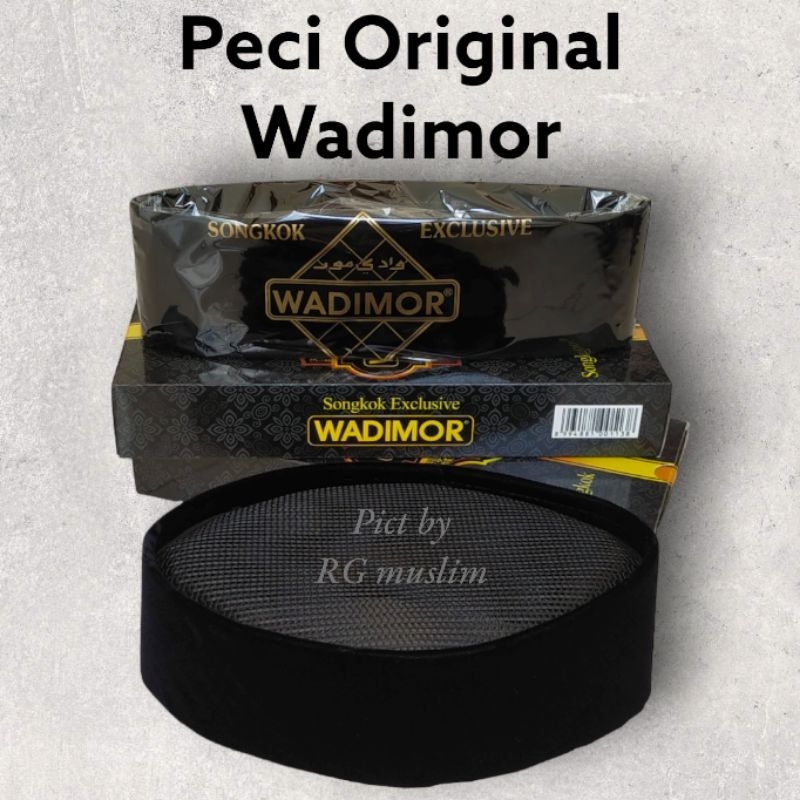 KOPEAH SONGKOK HITAM POLOS WADIMOR FULL AC ASLI MERK WADIMOR