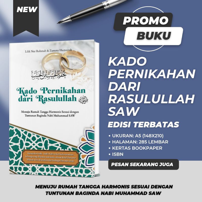 KADO PERNIKAHAN DARI RASULULLAH SAW, Buku Panduan dan Nasihat perkawinan. Menuju Rumah Tangga Harmon