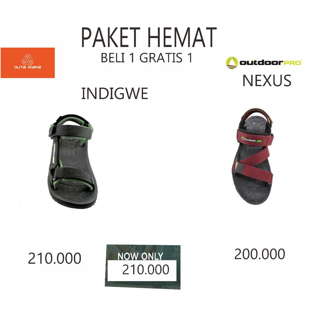 DUTAIRAMA - PAKET HEMAT BELI 1 GRATIS 1 SANDAL OUTDOOR INDIGWE + NEXUS