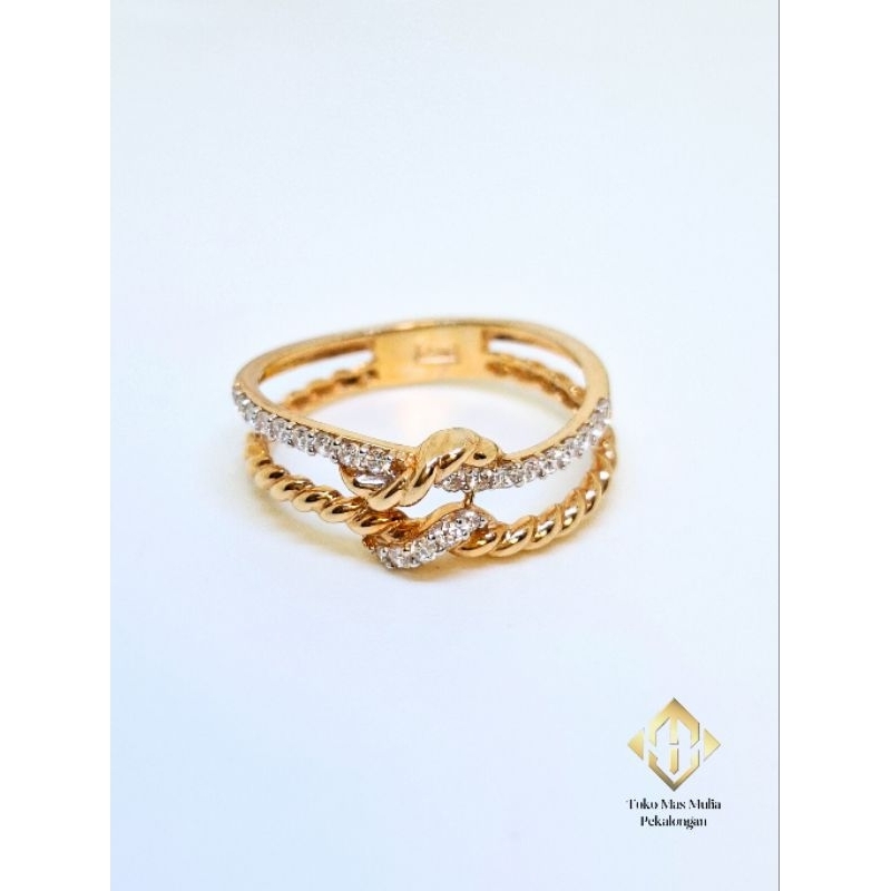 Cincin Emas Asli Mata Gold Perhiasan Wanita Couple Pria Tunangan Nikah Kawin 6k 8k 17k Putih Kuning