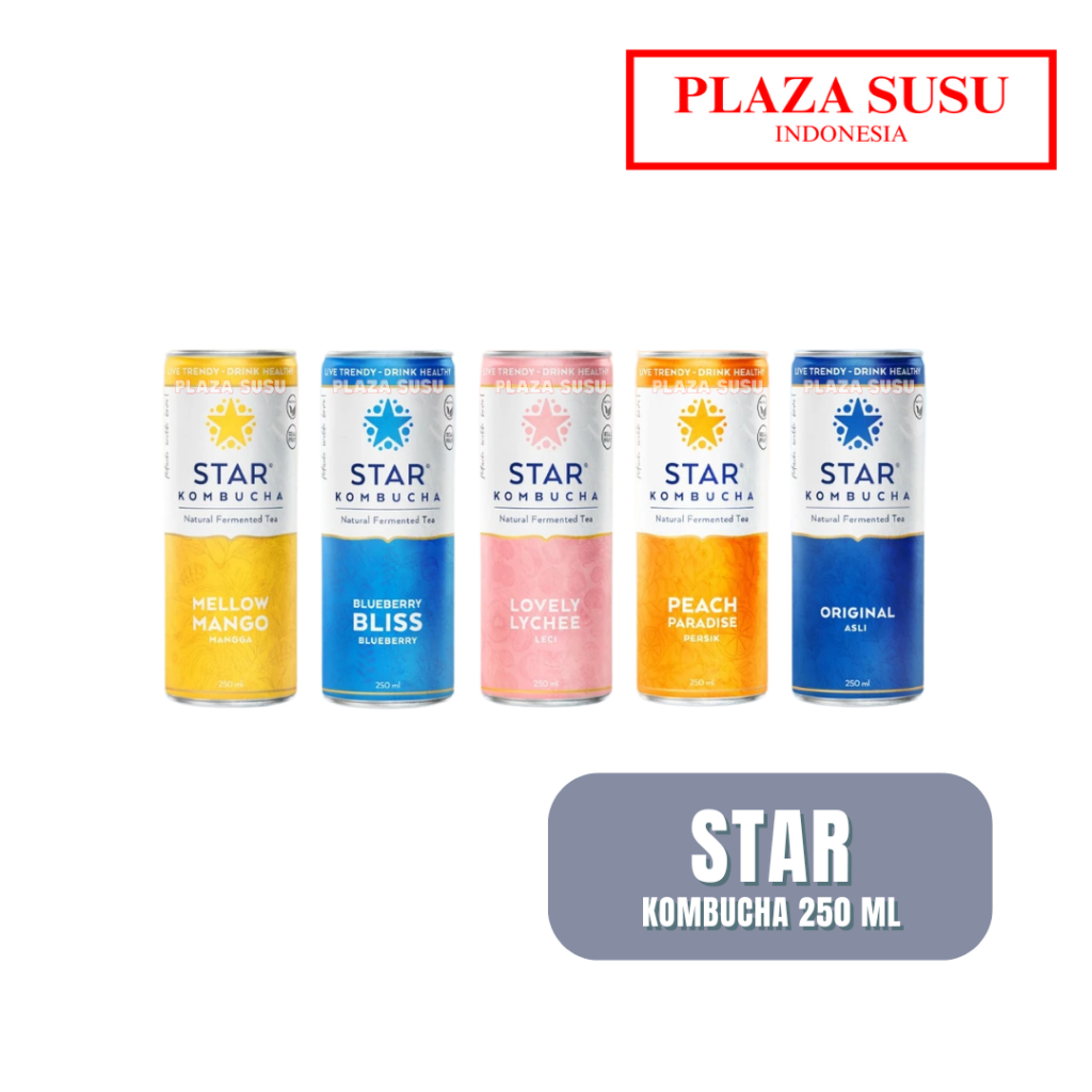 

STAR KOMBUCHA 250ML MINUMAN FRUIT TEA PROBIOTIC PROBIOTIK RASA ORIGINAL/BLUEBERRYMANGO/PEACH/LYCHEE