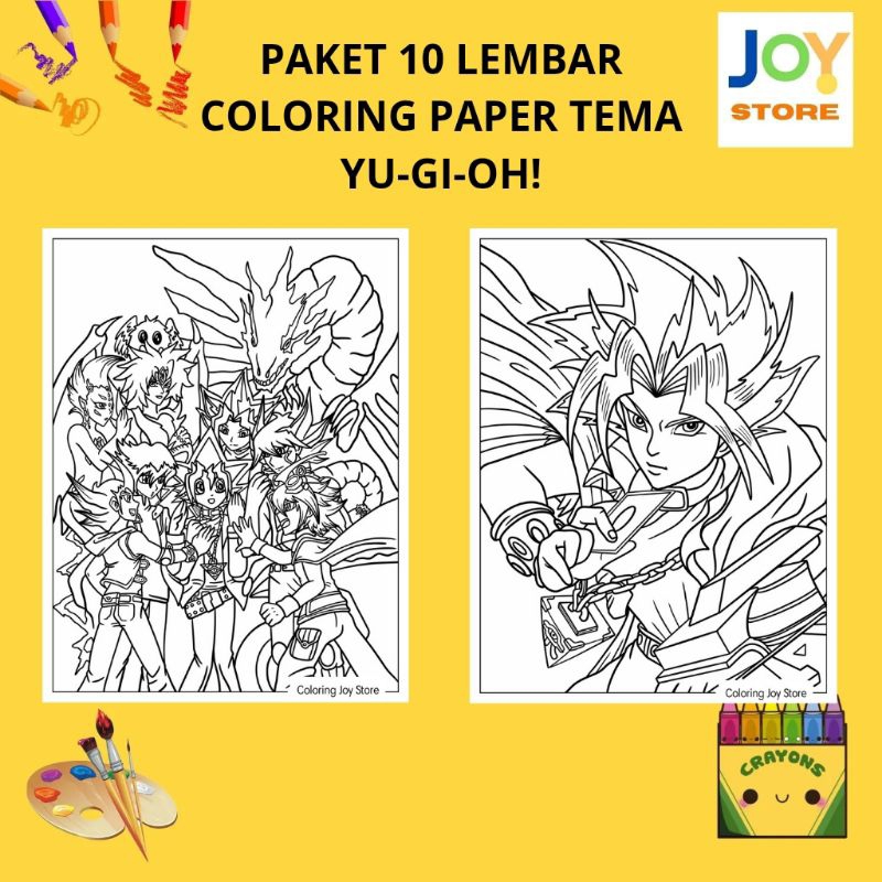 

PAKET 10 Lembar Kertas Gambar Mewarnai Tema Kartu Yu Gi Oh! - Yu-Gi-Oh! Ukuran A4 150 gsm - Coloring Paper 046