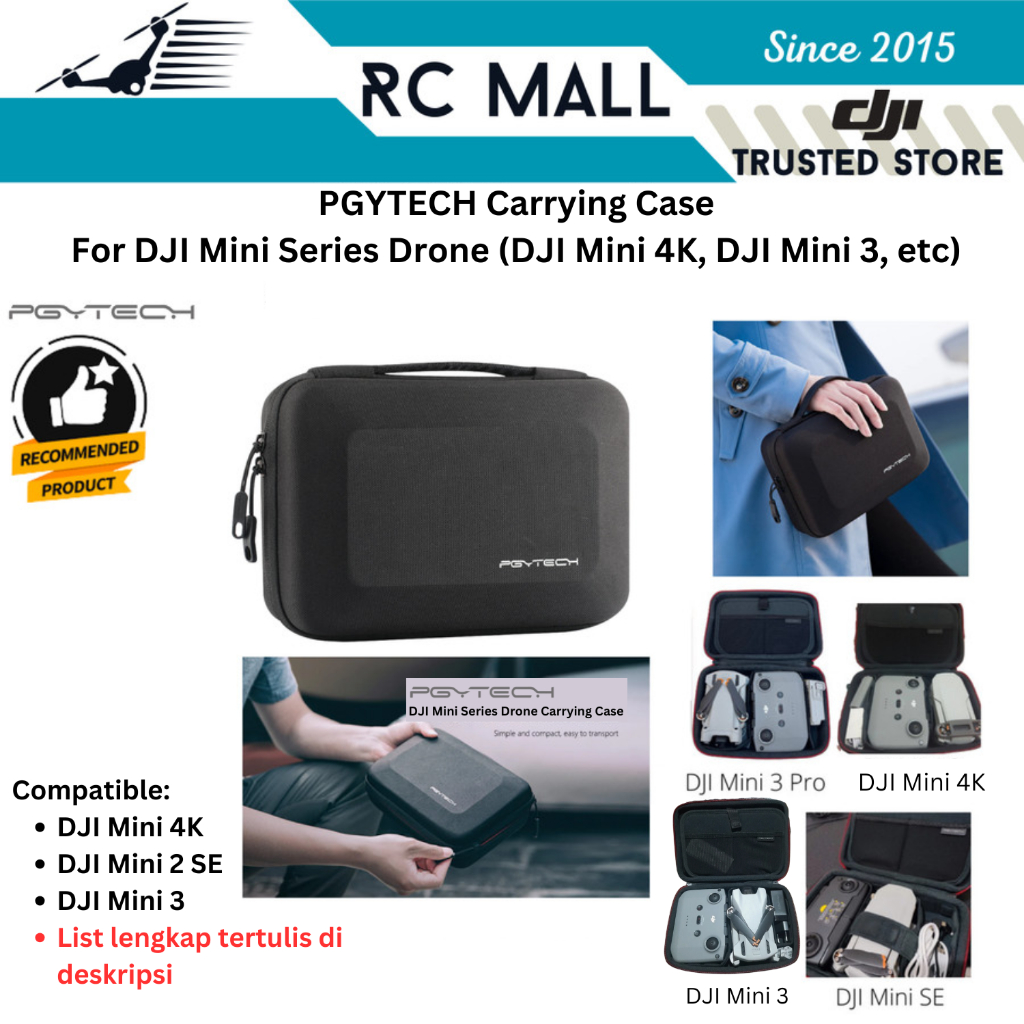 Drone Universal PGYTECH Tas Drone Universal Hard Shell Tahan Air untuk Mini 4K, Mini 2 SE, Mini 3 Pr