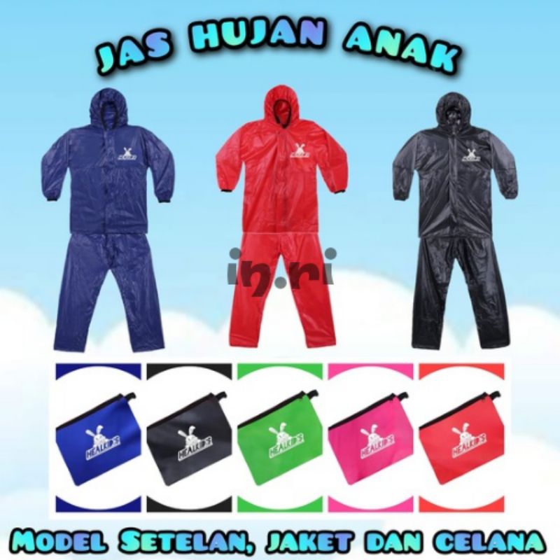 Jas hujan anak sekolah, jas hujan healkids