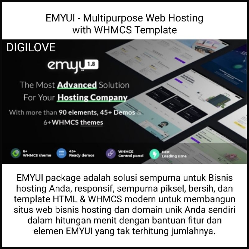 EMYUI - Multipurpose Web Hosting with WHMCS Template