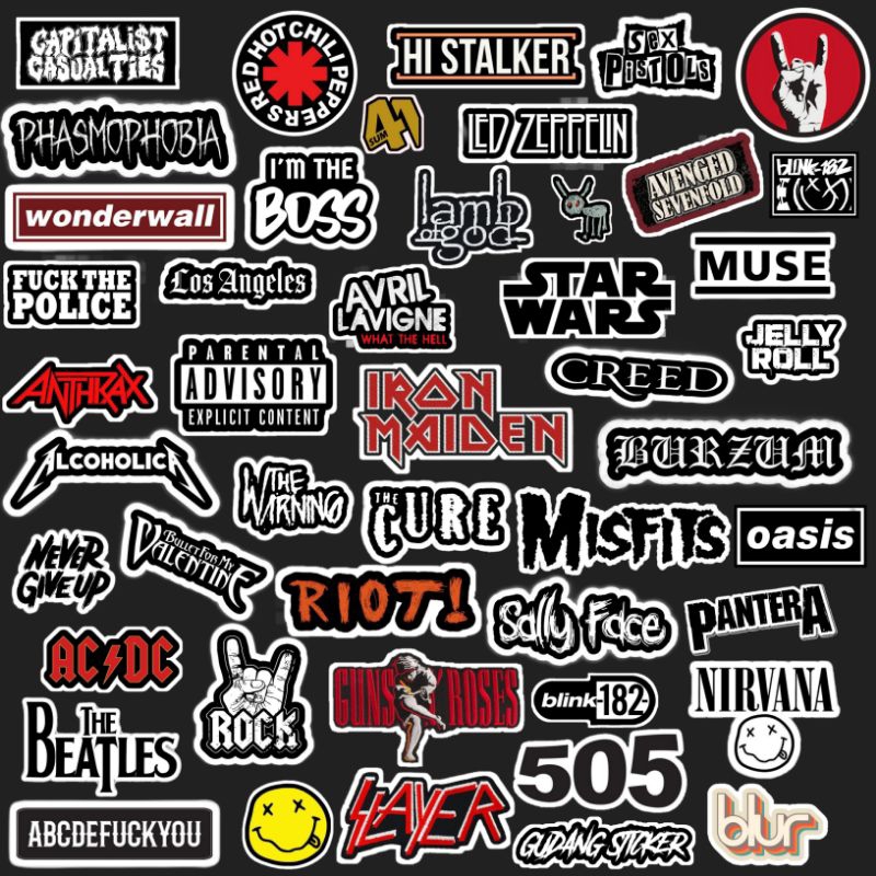 

STICKER AESTHETIC - BAND BLACK N WHITE (cocok buat case dan lain lain.)