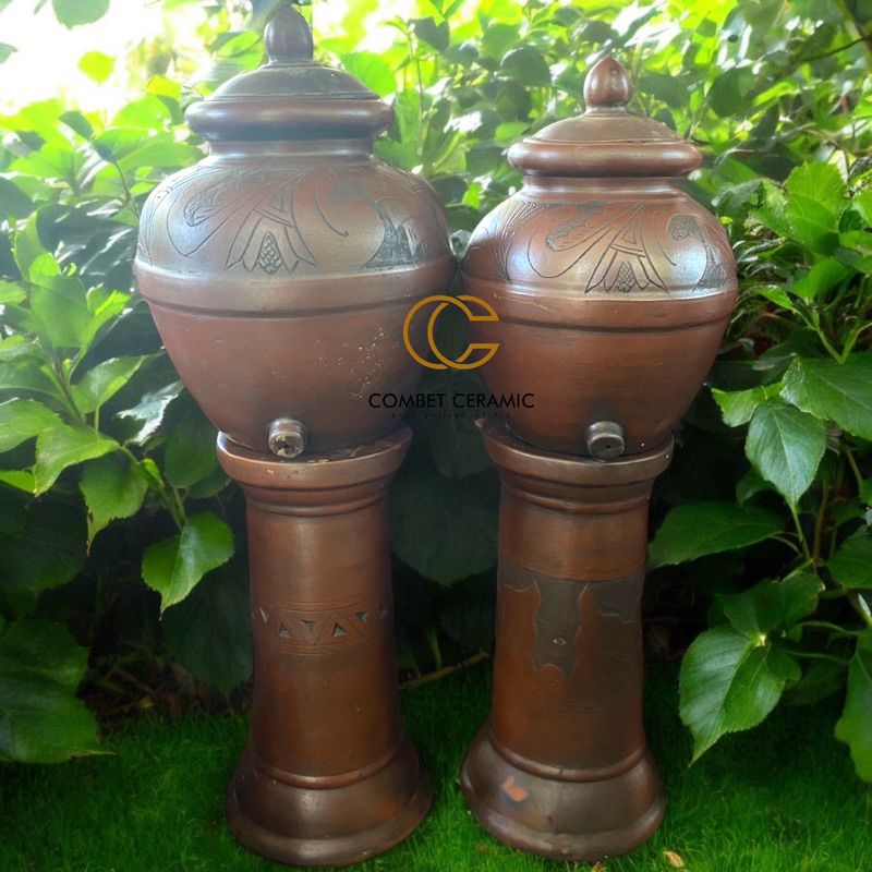 Gentong Padasan Wudhu Gerabah Tanah Liat - Gentong Padasan Tempat Cuci Tangan Tradisional Handmade