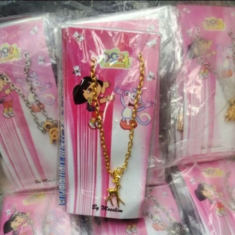 kalung dora sudah tambah pengait / mainan kalung dora / mainan kalung emas