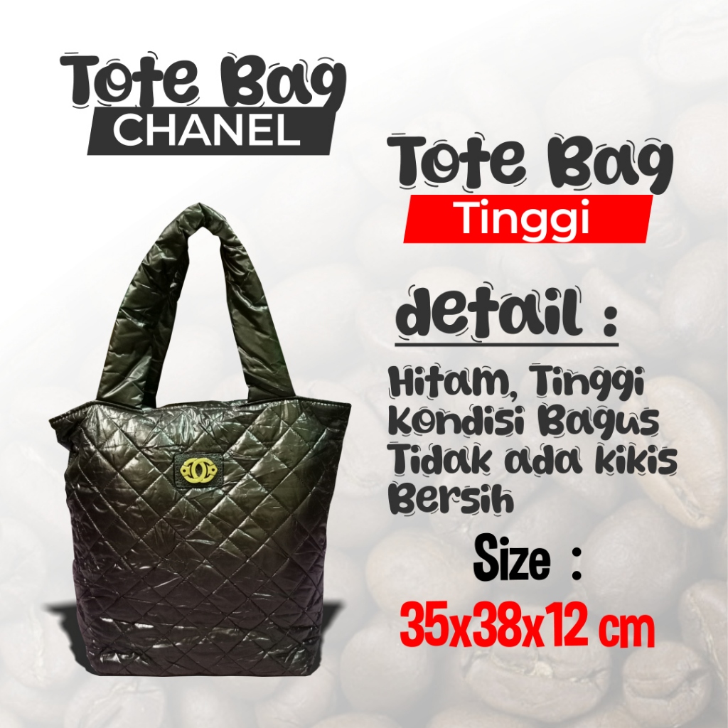 Tote Bag Ala Chanel - Tas Bantal Model Tinggi Warna Hitam