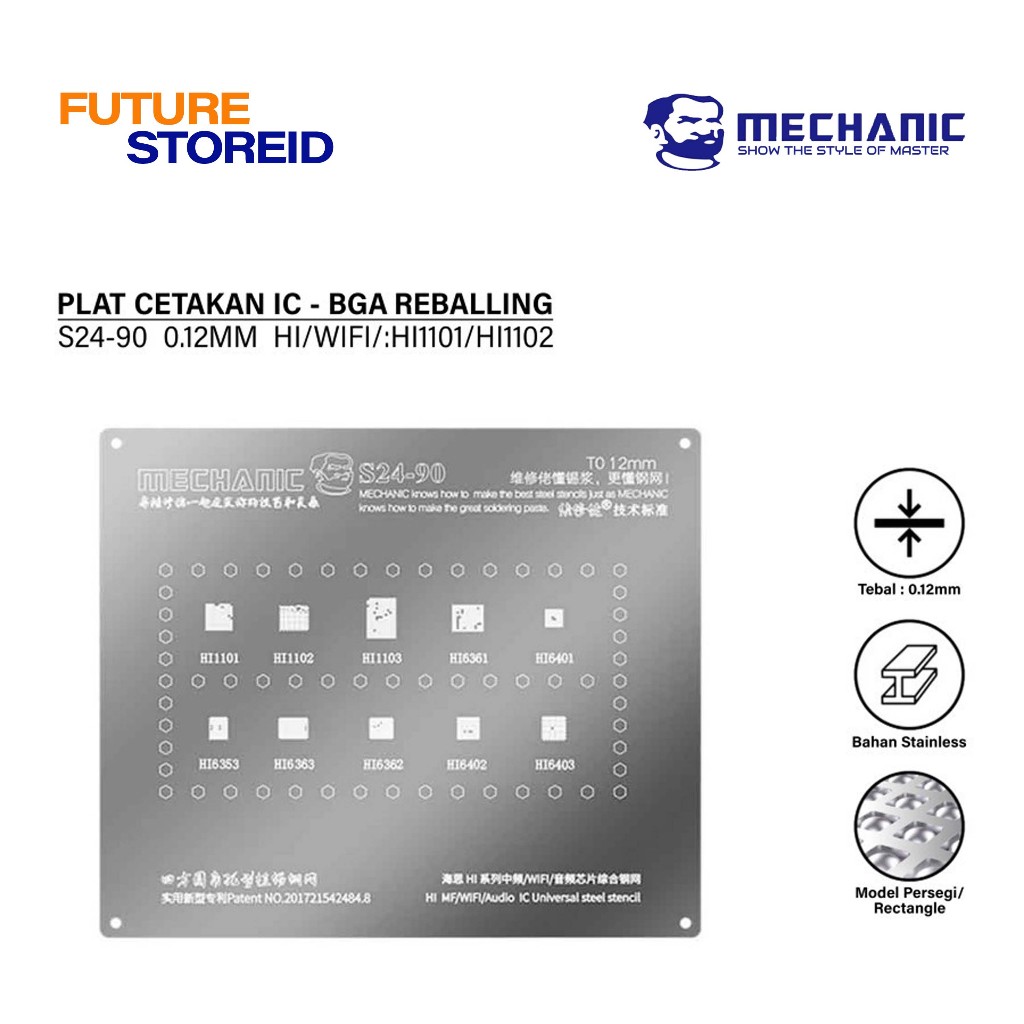 MECHANIC S24-90 CETAKAN IC 0.12MM HiSilicon HI Series IF/WIFI/audio chip mesh baja terintegrasi:HI11