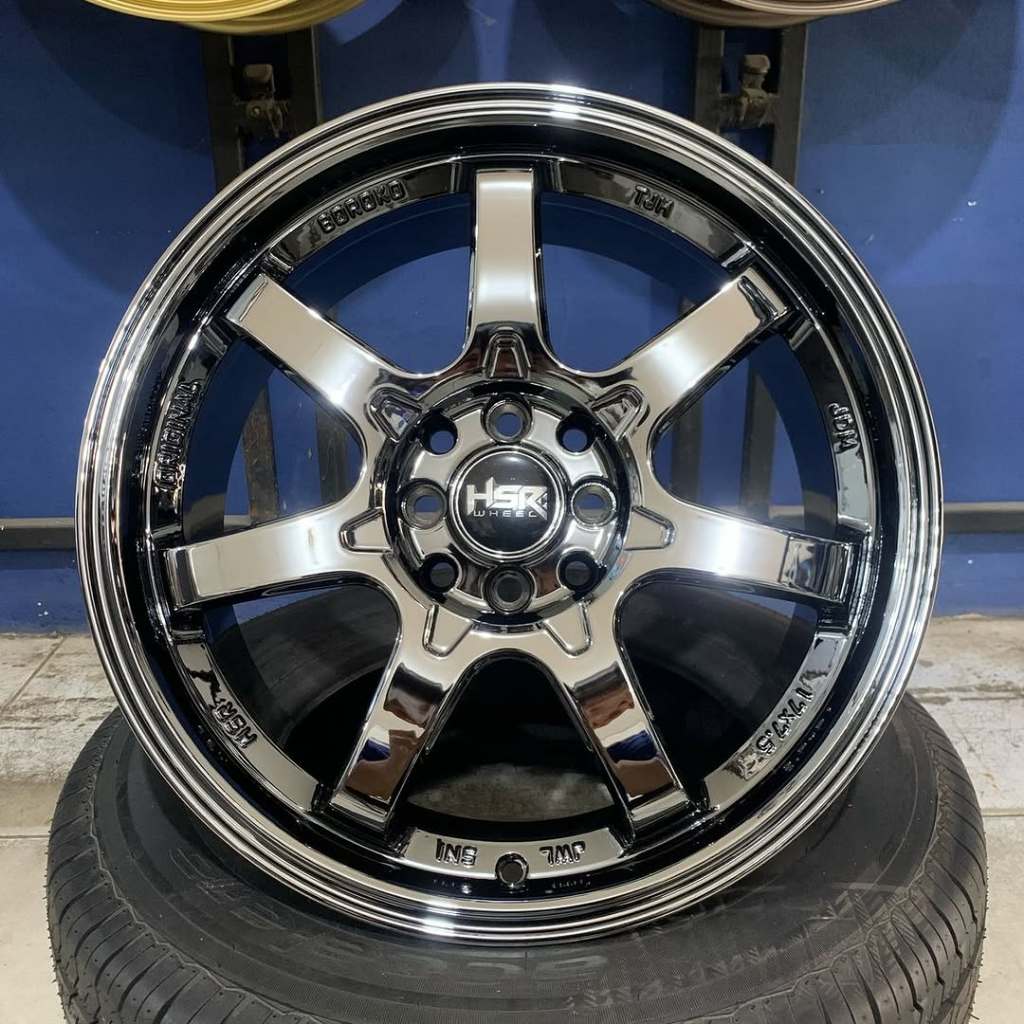 Velg mobil terbaru ring 17 HSR BOROKO TJH black Chrome-velg mobil raize Livina yaris ring 17