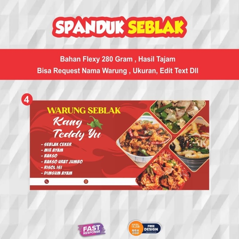 Spanduk / Baner Seblak custom free desain