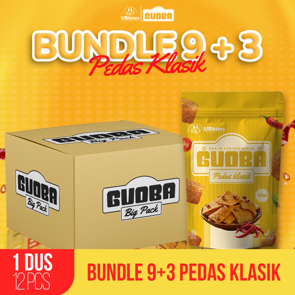

KERIPIK GUOBA - Bundle Of 9 [Free 3Pcs] Variant Pedas Klasik Snacks Keripik Beras Pedasnya Bikin Merem Melek, Keriuknya Nagih