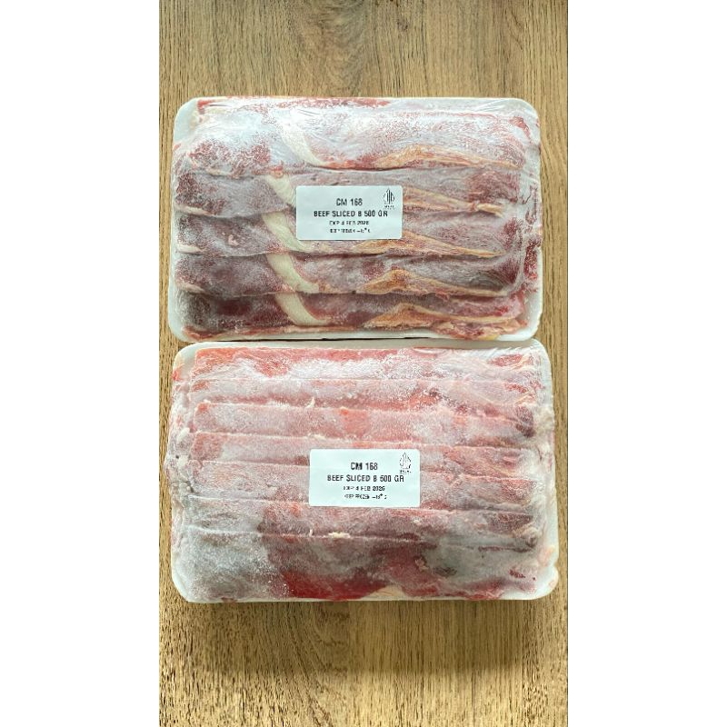 

BEEF SLICE BBQ - IMPORT HALAL DAGING SAPI FROZEN IRIS SUKIYAKI LOW FAT YAKINIKU BEEF BBQ TERIYAKI 500gr