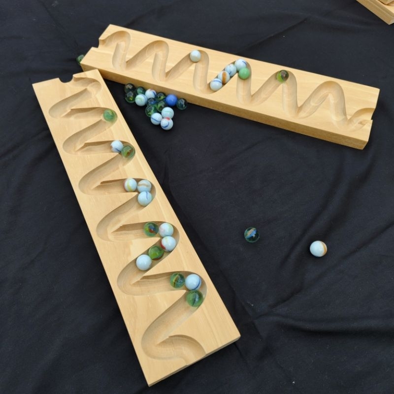 kelereng jalur track / marble run zigzag besar panjang 35cm