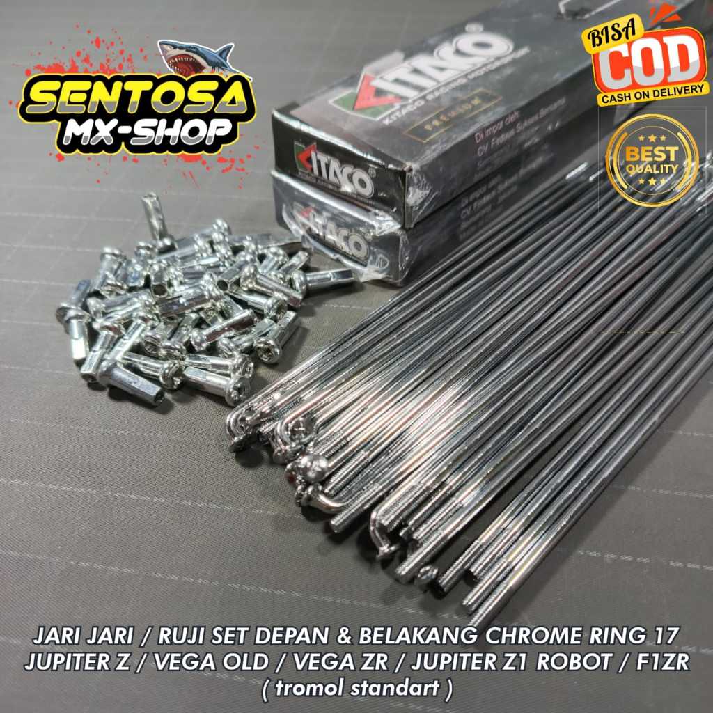 [ SEPASANG ] JARI / RUJI CHROME KITACO DEPAN & BELAKANG VELG RING 17 TROMOL STANDART JUPITE Z / VEGA