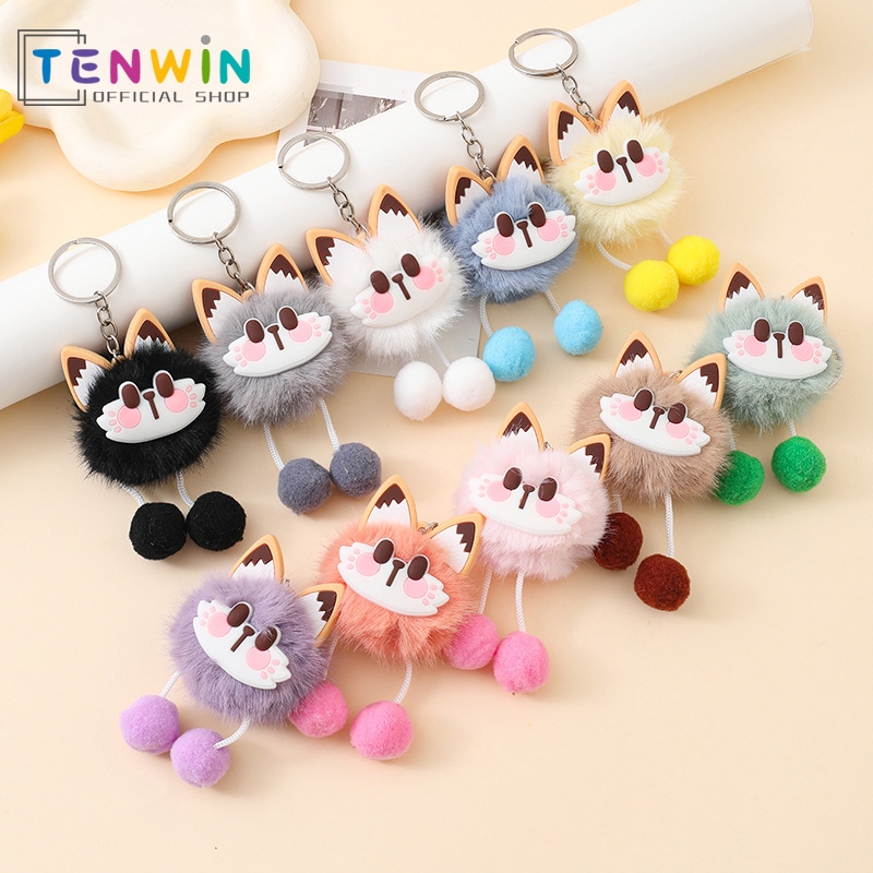 Gantungan Tas Kunci Boneka Kucing Bulu Lucu Bag Cat Keychain Accessories