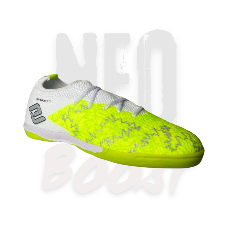 ERZUMA - Sepatu  Futsal Anak Erzuma Neo Boost IN White Neon Boots Original