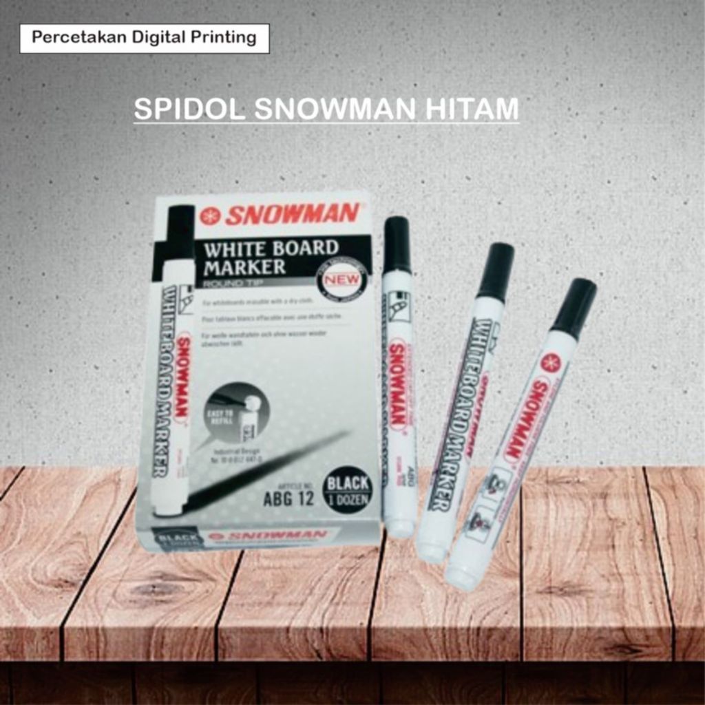 

SPIDOL SNOWMAN HITAM ABG-12 / SPIDOL WHITE BOARD SNOWMAN / SPIDOL SNOWMAN / ALAT TULIS KANTOR / PERLENGKAPAN SEKOLAH / PERLENGKAPAN KANTOR / ATK