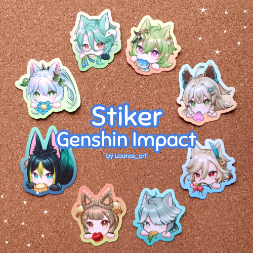 

(clearance) Stiker Genshin impact cat kucing - dendro