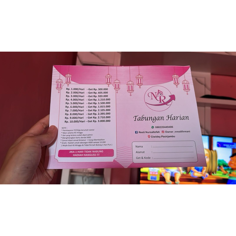 

CETAK CUSTOM BUKU TABUNGAN HARIAN