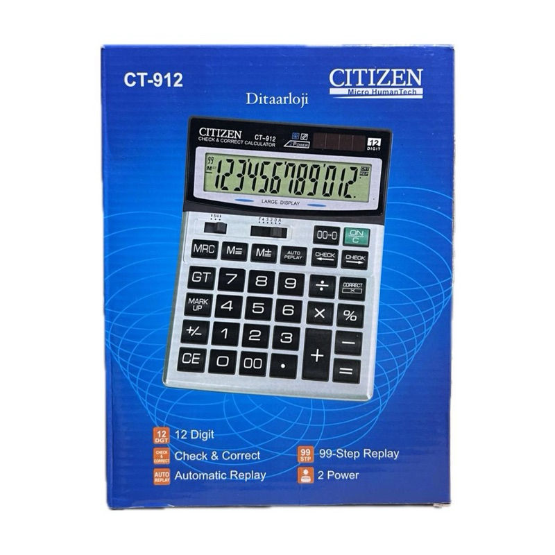 

Kalkulator meja citizen CT 912 besar 12 digit untuk dagang big display