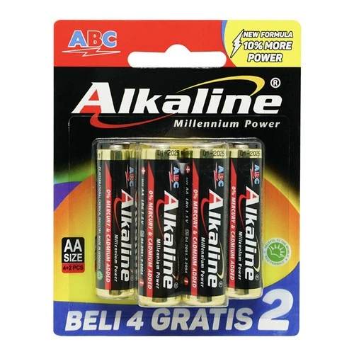 Baterai Alkaline AA / A2 isi 6 (4+2) Buah / Battery ABC Alkaline LR6/AA/A2 4B+2B