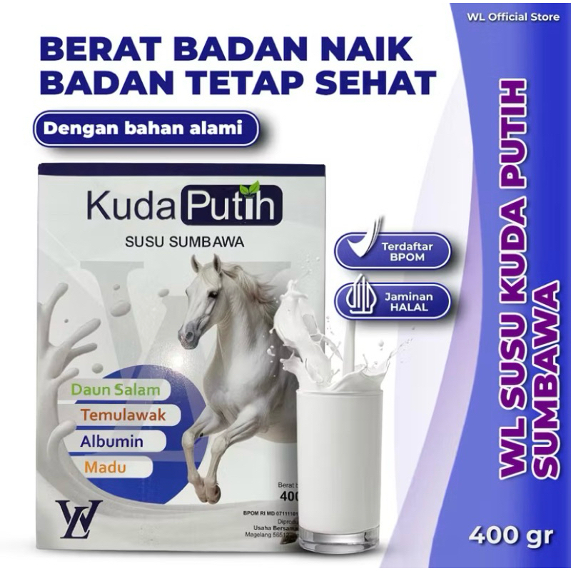

Susu Kuda Putih Sumbawa 400gr - Naik Berat Badan Sehat | BPOM & HALAL | Susu Kuda Liar Asli