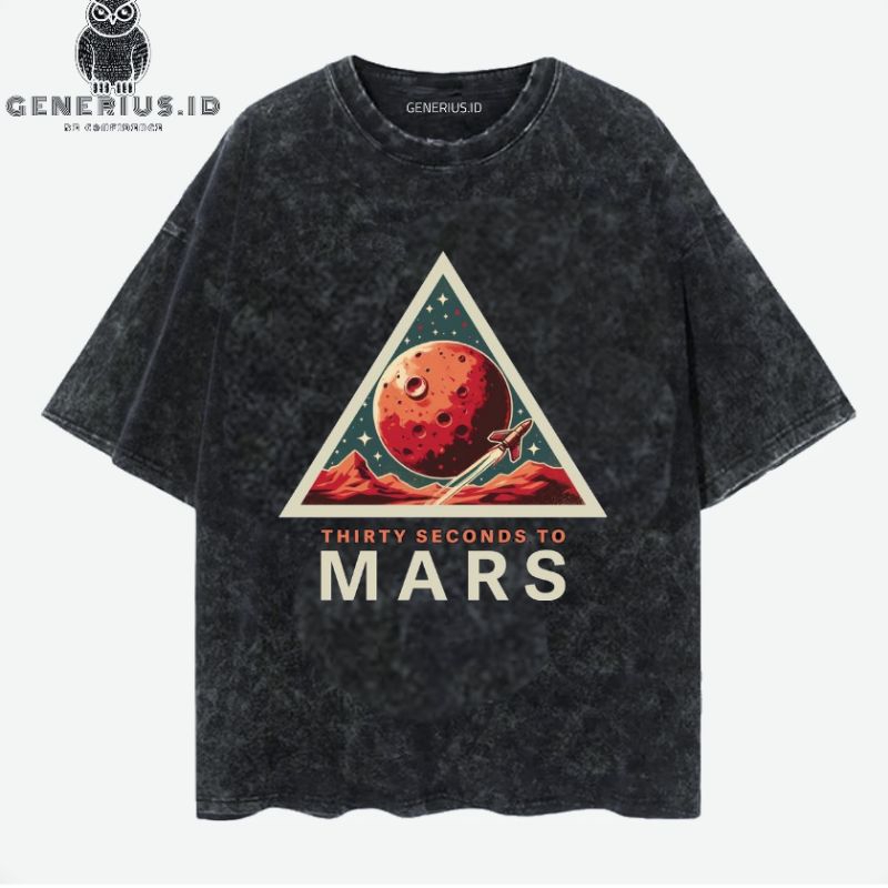 Kaos oversize washing band 30 second to mars vintage tee