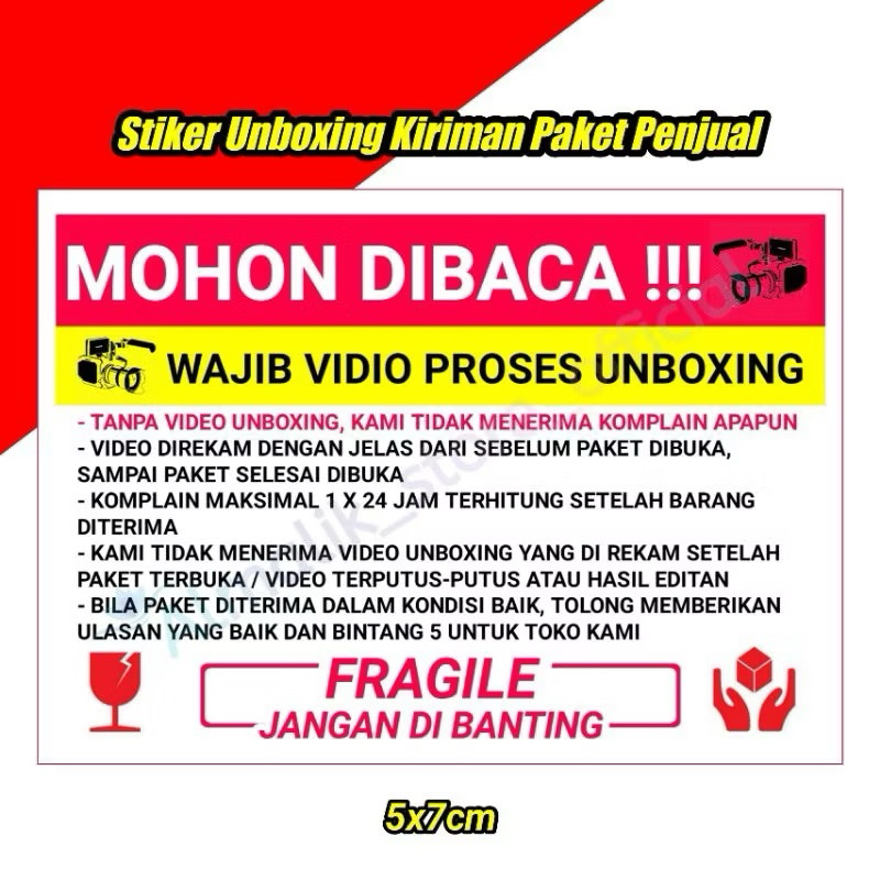 

Stiker Unboxing Paket Banyak Motif Kece Harga Murah Meriah