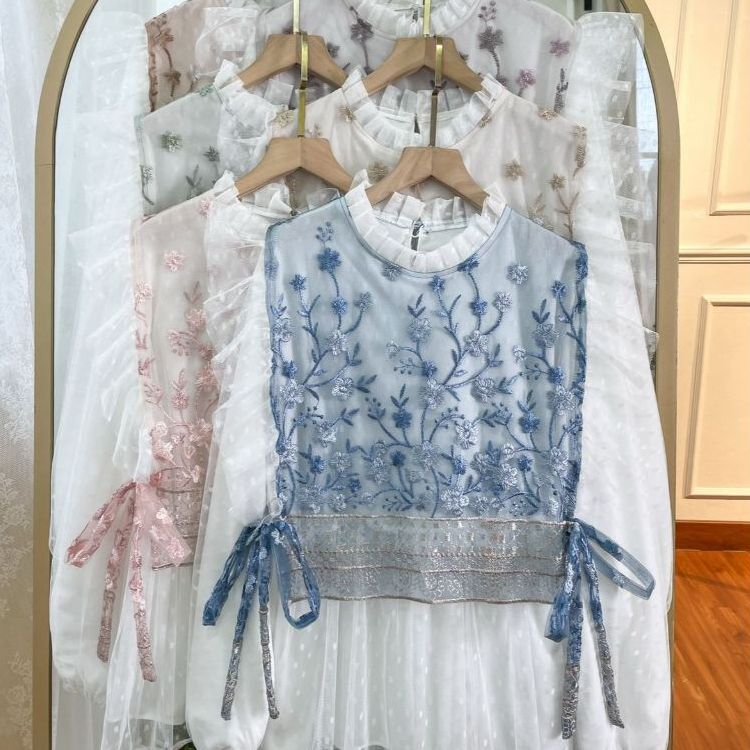 Atasan Tile Wanita - Kemeja Tile Bordir - Blouse Tile Kondangan - Baju Kondangan - Blouse Wanita