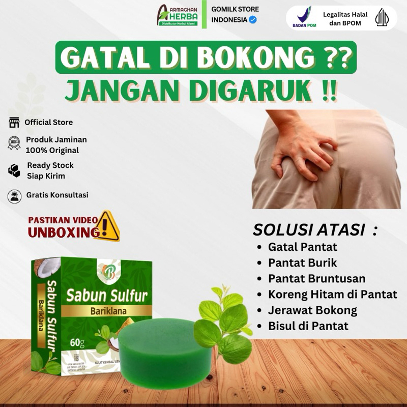 (Bisa COD) SABUN SULFUR Bariklana 60gr Mengatasi Gatal Bokong Jamur Panu Kudis Kurap sabun gatal