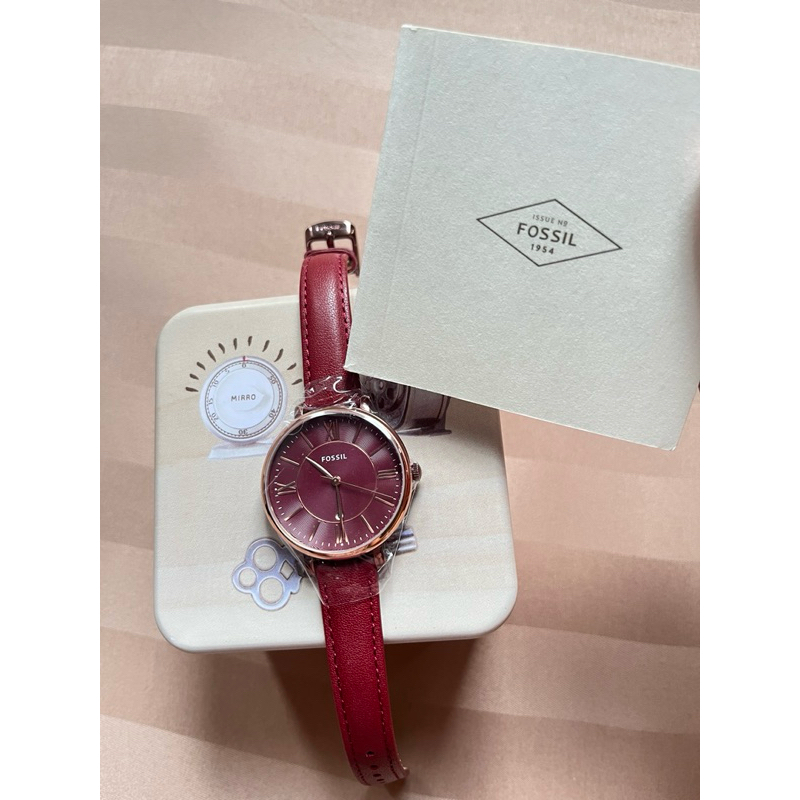 FossilOriginal Fo5sil Watch Jacqueline Wine Jam tangan Foss** ocil pocil