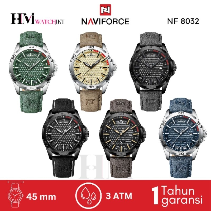 Naviforce 8023 Jam Tangan Pria Original Analog Kulit antiair