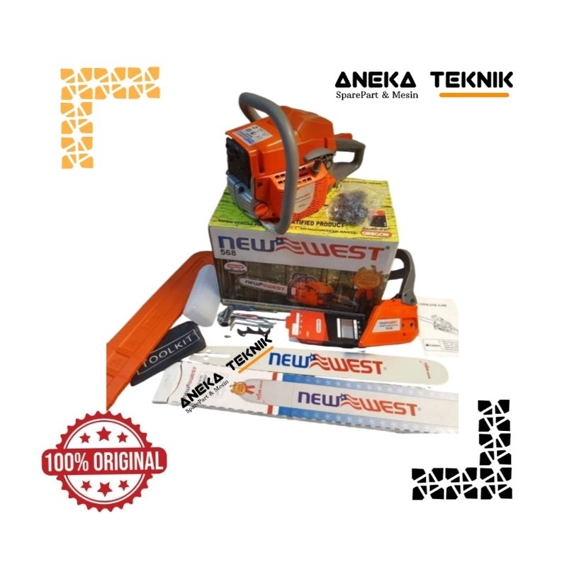 Aneka Teknik Mesin Gergaji Kayu Chainsaw Senso Sinso 568 New West Asli