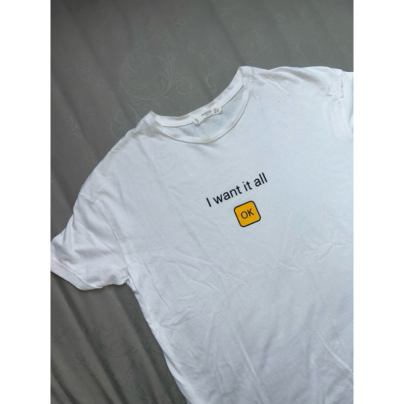 Kaos Putih T Shirt White Simple Polos Top Atasan Mango Preloved