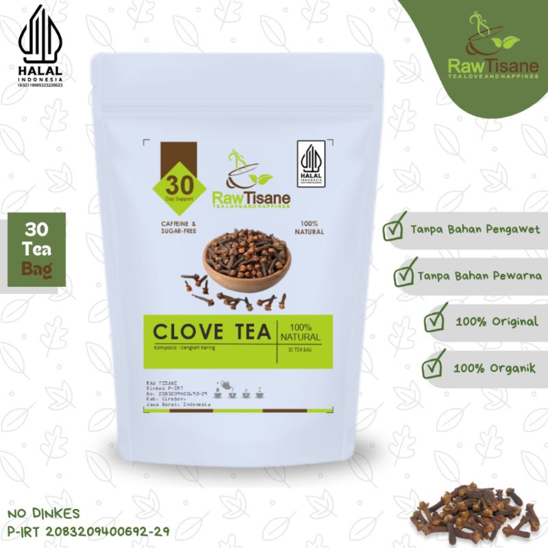 

RAW TISANE Clove Tea: Teh Celup Cengkeh Isi 30 Tea Bag