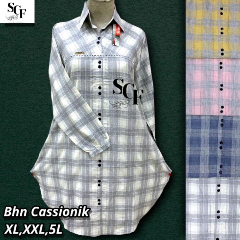 Tunik Wanita Kotak-Kotak – Tunik Katun Stylish Fit to XL
