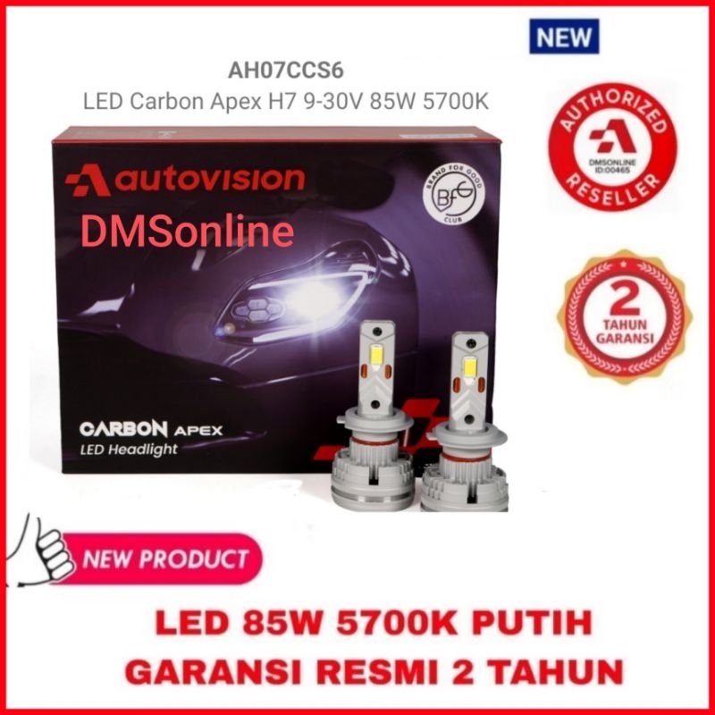 Led H4 H11 Carbon P3 Apex 85W Garansi 2Th Autovision, Led Mobil H4 HB3