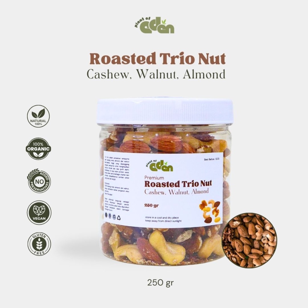 

Plant of Eden - Roasted Trio Nut Cashew, Walnut, Almond