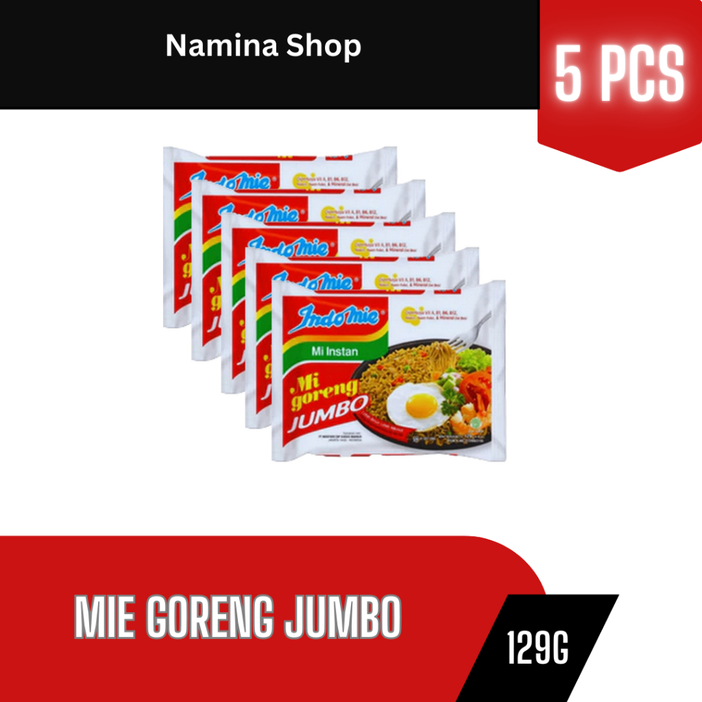 

INDOMIE MIE GORENG JUMBOO SPESIAL 129G - 5 PCS - BANDUNG
